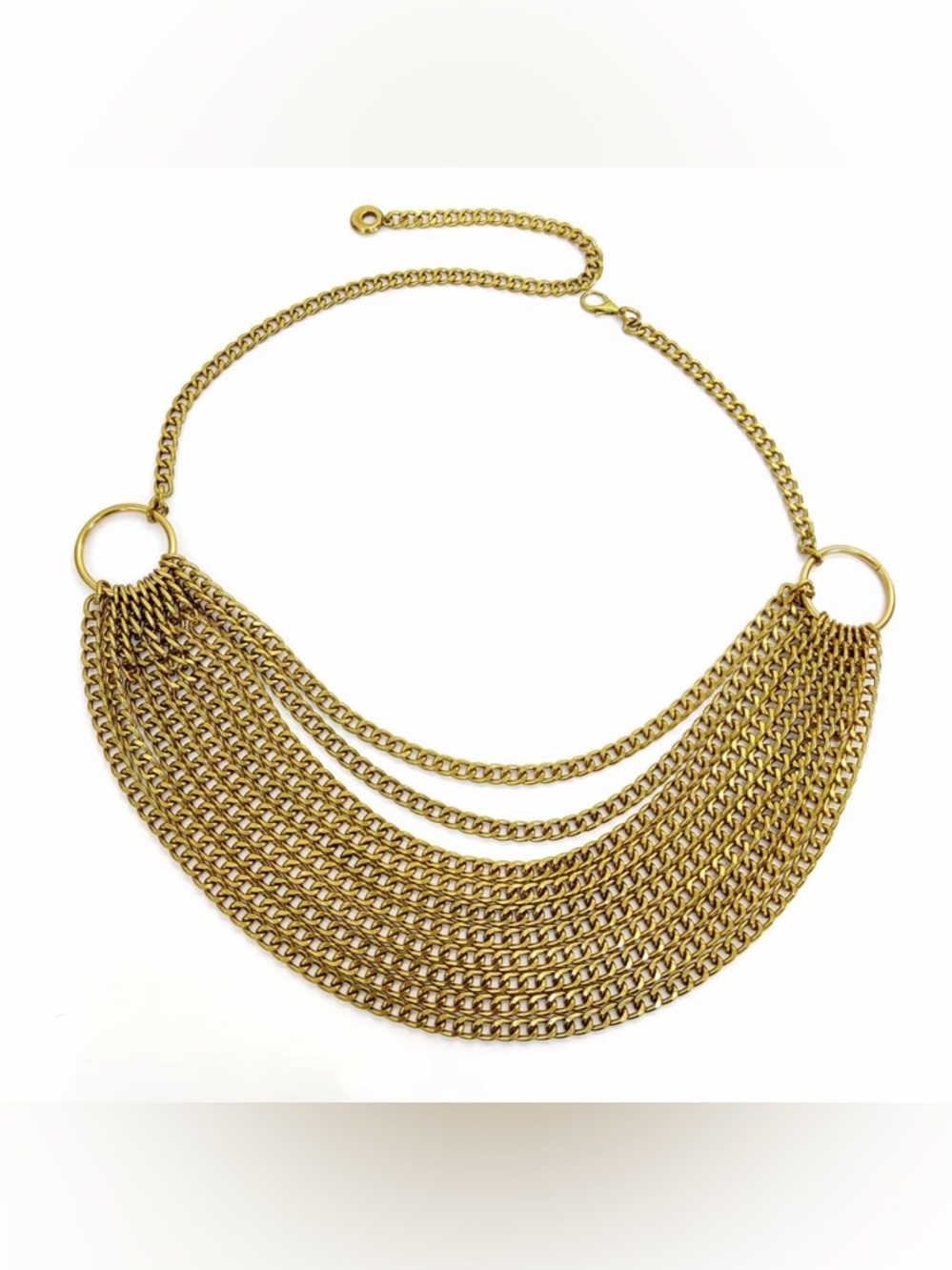 Gold Multi-Layer Chain Waist Belt Adjustable - Picture 2 of 5